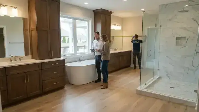 Master suite bathroom renovation with upgraded fixtures by BuiltWell CT in Connecticut
