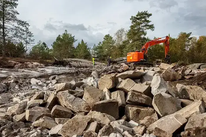 Rock ledge excavation for residential construction similar to Westport CT inland geology